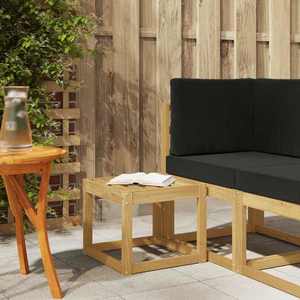 vidaXL Bancă de exterior Alb 43 x 43 x 37 cm Lemn Solid de Acacia imagine