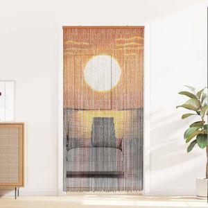 vidaXL Cortină pentru ușa de insecte multicolor 200 x 100 cm Bambus imagine