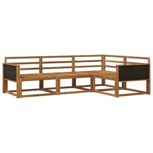 vidaXL Set de canapele de exterior 4 pcs natural Lemn Solid de Acacia imagine