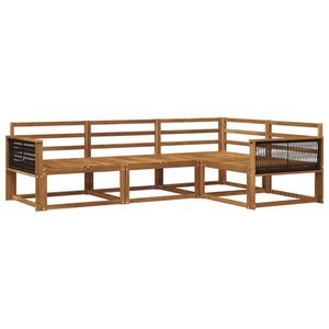 vidaXL Set de canapele de exterior 4 pcs natural Lemn Solid de Acacia imagine