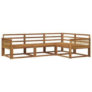 vidaXL Set de canapele de exterior 4 pcs natural Lemn Solid de Acacia imagine