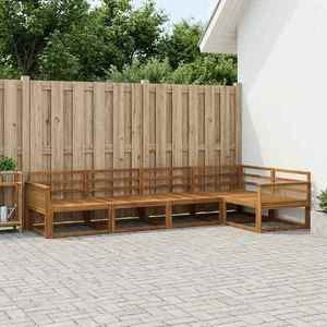 vidaXL Set de canapele de exterior 5 pcs natural Lemn Solid de Acacia imagine