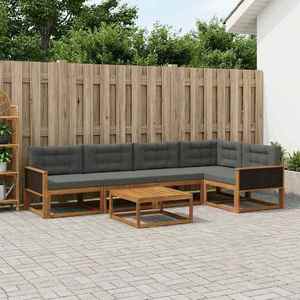 vidaXL Set de canapele de exterior cu pernă 6 pcs Natural și Antracit imagine