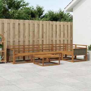 vidaXL Set de canapele de exterior 6 pcs natural Lemn Solid de Acacia imagine