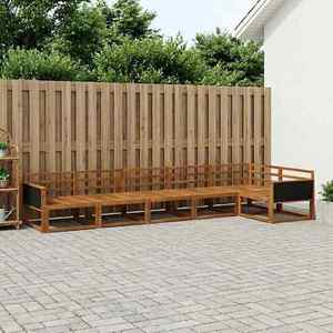 vidaXL Set de canapele de exterior 6 pcs natural Lemn Solid de Acacia imagine