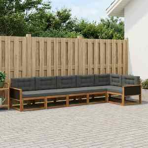 vidaXL Set de canapele de exterior cu pernă 6 pcs Natural și Antracit imagine