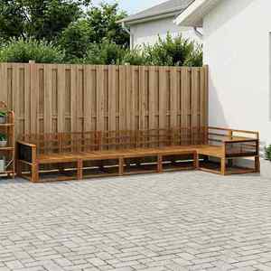 vidaXL Set de canapele de exterior 6 pcs natural Lemn Solid de Acacia imagine