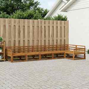 vidaXL Set de canapele de exterior 6 pcs natural Lemn Solid de Acacia imagine