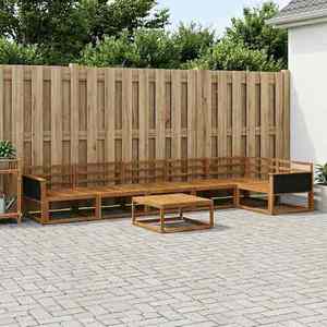 vidaXL Set de canapele de exterior 7 pcs natural Lemn Solid de Acacia imagine