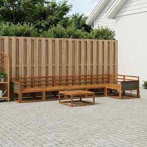 vidaXL Set de canapele de exterior 7 pcs natural Lemn Solid de Acacia imagine