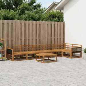 vidaXL Set de canapele de exterior 7 pcs natural Lemn Solid de Acacia imagine