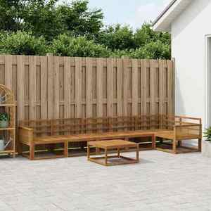 vidaXL Set de canapele de exterior 7 pcs natural Lemn Solid de Acacia imagine