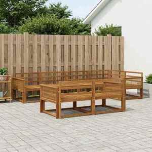vidaXL Set de canapele de exterior 7 pcs natural Lemn Solid de Acacia imagine