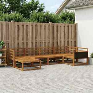 vidaXL Set de canapele de exterior 6 pcs natural Lemn Solid de Acacia imagine