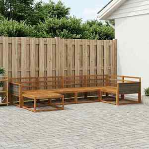 vidaXL Set de canapele de exterior 6 pcs natural Lemn Solid de Acacia imagine