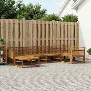 vidaXL Set de canapele de exterior 6 pcs natural Lemn Solid de Acacia imagine