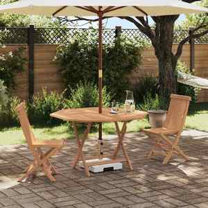 vidaXL Set Bistro de Grădină 3 pcs Maro Lemn Teak Solid imagine