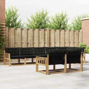 vidaXL Set de canapele de exterior cu pernă 8 pcs Alb și negru imagine
