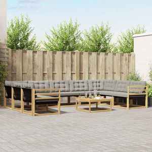 vidaXL Set de canapele de exterior 10 pcs Alb și gri deschis imagine