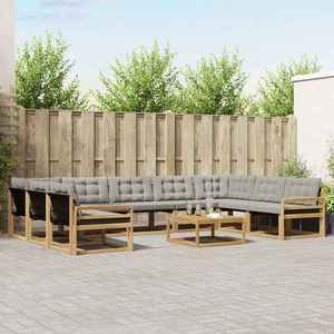 vidaXL Set de canapele de exterior cu pernă 10 pcs Alb și gri deschis imagine