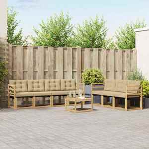 vidaXL Set de canapele de exterior cu pernă 8 pcs Alb și Bej imagine