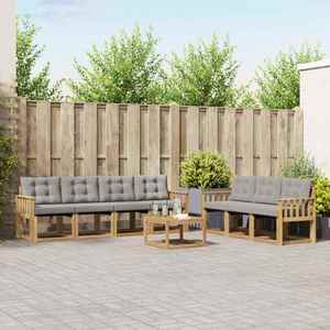 vidaXL Set de canapele de exterior cu pernă 8 pcs Alb și gri deschis imagine