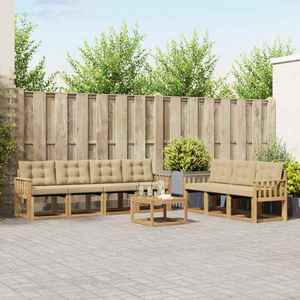 vidaXL Set de canapele de exterior cu pernă 8 pcs Alb și Bej imagine
