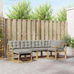 vidaXL Set de canapele de exterior cu pernă 6 pcs Alb și gri deschis imagine