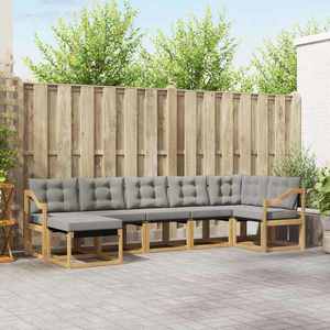 vidaXL Set de canapele de exterior cu pernă 7 pcs imagine