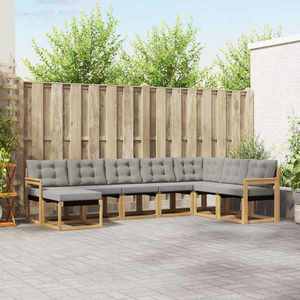 vidaXL Set de canapele de exterior cu pernă 8 pcs Alb și gri deschis imagine
