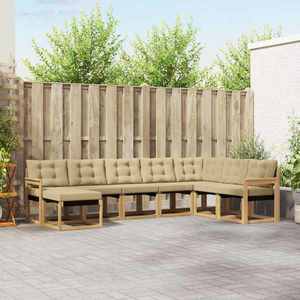 vidaXL Set de canapele de exterior 8 pcs Alb și Bej imagine