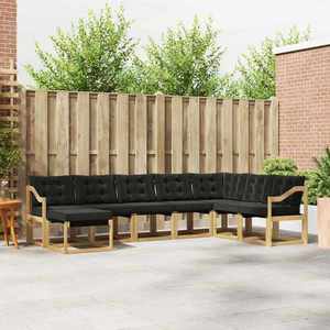 vidaXL Set de canapele de exterior cu pernă 8 pcs Alb și negru imagine