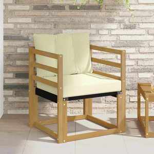 vidaXL Canapea de exterior Lemn solid de Acacia și Textilene Alb imagine