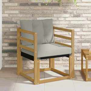 vidaXL Canapea de exterior Lemn solid de Acacia și Textilene Alb imagine