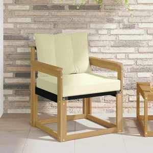 vidaXL Canapea de exterior Lemn solid de Acacia și Textilene Alb imagine