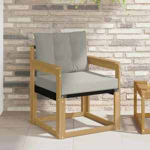 vidaXL Canapea de exterior Lemn solid de Acacia și Textilene Alb imagine