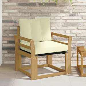 vidaXL Canapea de exterior Lemn solid de Acacia și Textilene Alb imagine