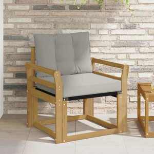 vidaXL Canapea de exterior Lemn solid de Acacia și Textilene Alb imagine