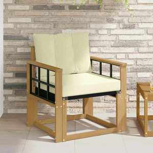 vidaXL Canapea de exterior Lemn solid de Acacia și Textilene Alb imagine