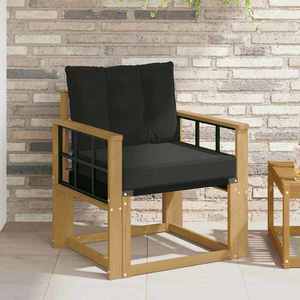 vidaXL Canapea de exterior Lemn solid de Acacia și Textilene Alb imagine