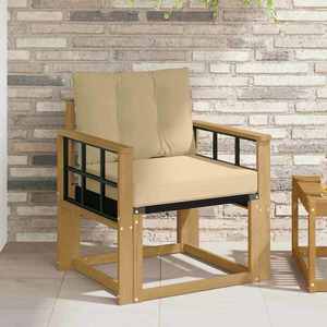 vidaXL Canapea de exterior Lemn solid de Acacia și Textilene Alb imagine