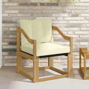 vidaXL Canapea de exterior Lemn Solid de Acacia Alb și crem imagine