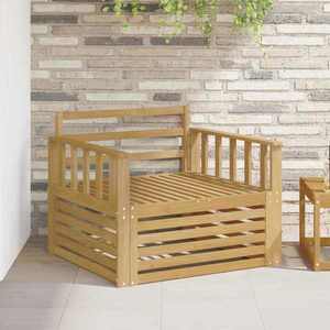 vidaXL Canapea de exterior Lemn Solid de Acacia Alb imagine