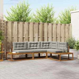 vidaXL Set de canapele de exterior Gri natural și deschis imagine