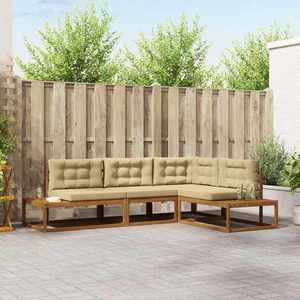 vidaXL Set de canapele de exterior Natural și Bej imagine