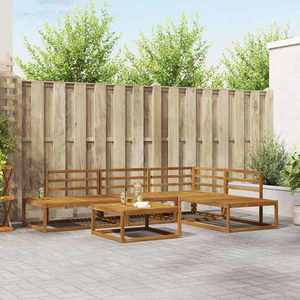 vidaXL Set de canapele de exterior natural Lemn Solid de Acacia imagine