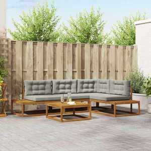 vidaXL Set de canapele de exterior Gri natural și deschis imagine