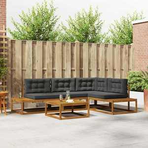 vidaXL Set de canapele de exterior Natural și Antracit imagine