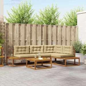 vidaXL Set de canapele de exterior Natural și Bej imagine