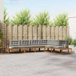 vidaXL Set de canapele de exterior Gri natural și deschis imagine